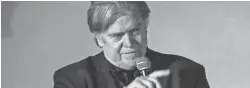  ?? RINGO H.W. CHIU/AP ?? Steve Bannon, former strategist for President Donald Trump, speaks at the California Republican Convention in Anaheim, Calf., on Friday.