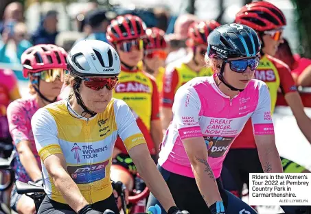  ?? ALED LLYWELYN ?? Riders in the Women’s Tour 2022 at Pembrey Country Park in Carmarthen­shire.