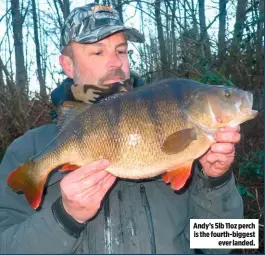  ??  ?? Andy’s 5lb 11oz perch is the fourth-biggest ever landed.