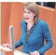  ?? FOTO: DPA ?? Verena Schäffer (Bündnis 90/Die Grünen) spricht im Landtag.