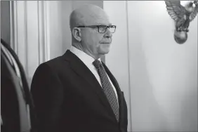  ?? EVAN VUCCI/AP PHOTO ?? National Security Adviser H.R. McMaster listens as President Donald Trump speaks during a cabinet meeting at the White House on Thursday.