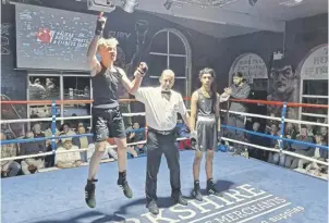  ?? ?? Josh Collins gets the win at Halifax Boxing Club’s home show.