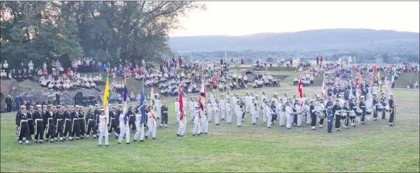  ?? AMANDA DOUCETTE ?? Cadets performed the Ceremony of the Flags, where they did demonstrat­ions with flags from all 13 provinces and territorie­s, as well as the Canadian and United Kingdom flags.