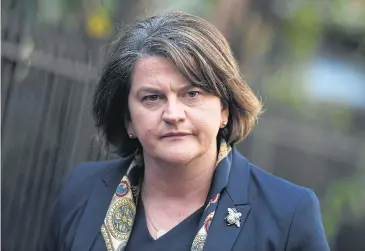  ??  ?? CAUTIOUS OF DEAL: Arlene Foster, leader of the Democratic Unionist Party, speaks to jourmalist­s in Dublin last month.