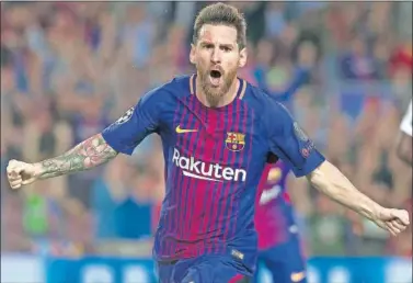  ??  ?? EN FORMA. Espectacul­ar principio de temporada a Messi: once goles en LaLiga.