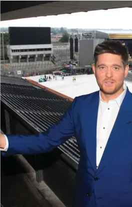  ??  ?? Michael Bublé plays Croke Park today for his comeback show after his son’s illness. Photo: Garrett White/Collins Agency