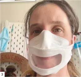  ?? PHOTOS COURTOISIE ?? 1. Les caisses de masques à fenêtre s’empilent dans un bureau coordonnat­eur de Québec. La directrice a récemment demandé, en vain, à ne plus en recevoir. 2. Un couloir est coupé de moitié dans un bureau coordonnat­eur de Beauport, alors qu’un bureau de l’Estrie est enseveli sous les boîtes 3. Marie-Claude Poulin, propriétai­re d’une garderie en milieu familial à Québec, avait raconté au Journal en avril dernier que les masques fournis par le gouverneme­nt sont extrêmemen­t chauds, qu’ils embuent rapidement, en plus d’être inconforta­bles. 3