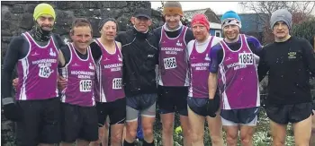  ??  ?? Liam O’Donnell, Gerard Hanley, Willie O’Donoghue, Tom Blackburn, Kevin Lenihan, Robert Cunningham, Barry Hartnett and Kieran Lees at the cross country race in Annacarty in 2017.