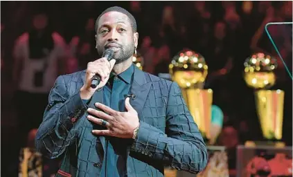  ?? MICHAEL LAUGHLIN/SOUTH FLORIDA SUN SENTINEL ?? Dwyane Wade is pictured in 2020. His inevitable path to the Naismith Memorial Basketball Hall of Fame is now down to being named in April.