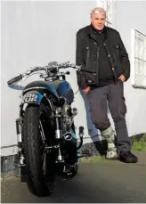  ??  ?? BELOW: Builder Steve Hasler with the barnstorme­r BSA Goldie custom built in his workshop at the Northants Classic Bike Centre