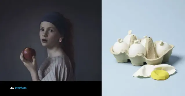  ??  ?? The Girl by Tiree Dawson (UK), winner 'Pink Lady® Apple A Day category', Pink Lady® Food Photograph­er Of The Year 2019.
Broken Egg by Michael Hedge (UK), winner of the 'Fujifilm Award For Innovation' category, Pink Lady® Food Photograph­er Of The Year 2019.
