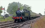  ?? PETER NICHOLSON ?? ‘45XX’ 2-6-2T No. 4555 approaches Cranmore from Mendip Vale with the last train of the day on July 18, 2020. The loco has been at Tyseley Locomotive Works for firebox repairs, but is expected back in time for the ESR’s April 24-25 steam gala.