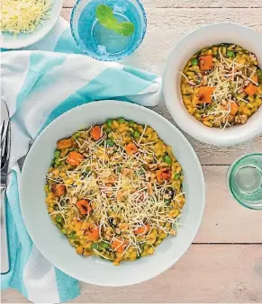  ?? MY FOOD BAG ?? Creamy pumpkin and spinach risotto with sage is a great winter meal.