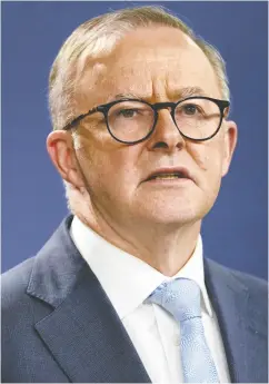  ?? MARK BAKER / THE ASSOCIATED PRESS FILES ?? Australian Prime Minister Anthony Albanese, above, accused his predecesso­r, Scott Morrison, of “trashing democracy” by secretly taking on five ministeria­l roles.