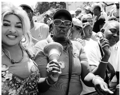  ?? FILE ?? Jamaica Labour Party supporters in Port Antonio, Portland, on nomination day, March 15, to support their candidate in the April 4 by-election, Ann-Marie Vaz.