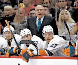  ?? GERRY BROOME/AP ?? Islanders coach Barry Trotz thinks camp will be a chance to gauge how mentally and physically prepared players are for the upcoming grind of the 24-team playoff.