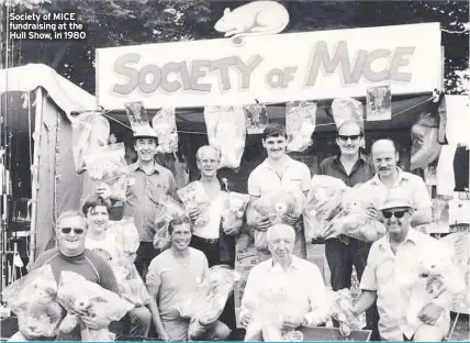  ??  ?? Society of MICE fundraisin­g at the Hull Show, in 1980