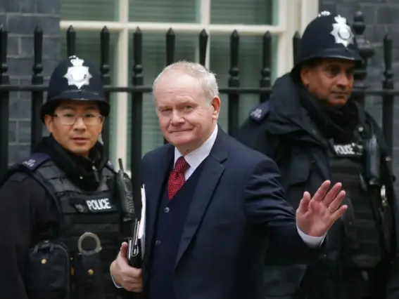  ?? (Getty) ?? McGuinness told Tony Blair in 1997 that Northern Ireland was a political rather than a security problem, saying the dispute could only be resolved politicall­y