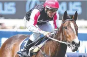  ?? ?? Damien Oliver rides New York Baby to the win at Flemington last month. Picture: Getty