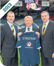  ??  ?? Gordon Strachan becomes Scotland manager, one of four during the decade