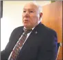  ?? Ned Gerard / Hearst Connecticu­t Media ?? Bridgeport Police Chief Armando Perez speaks during an interview in his office in Bridgeport on Dec. 27, 2018.