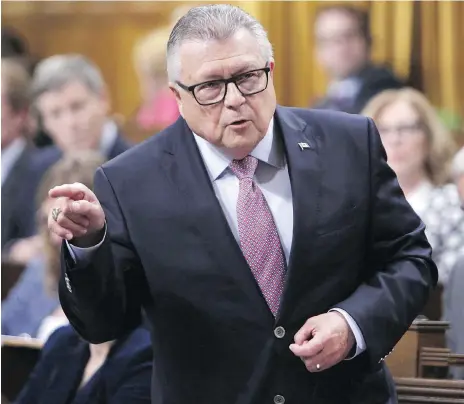  ?? THE CANADIAN PRESS/FILES ?? Public Safety Minister and Regina MP Ralph Goodale says a Saskatchew­an study on carbon taxes is biased.