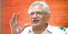  ?? THULASI KAKKAT ?? Sitaram Yechury, General Secretary of the CPI(M), during an interactio­n with in Kannur.