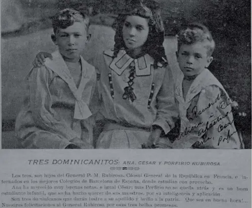  ?? F.E. ?? Porfirio Rubirosa y sus hermanos Ana y César.