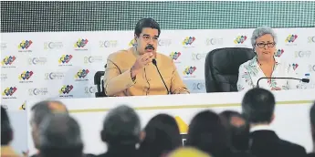  ??  ?? Nicolás Maduro, presidente de Venezuela, en conferenci­a de prensa.