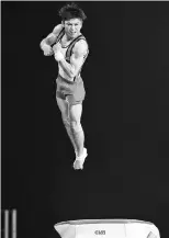  ?? — AFP photo ?? Kohei Uchimura of Japan competes on the vault during day one of the Artistic Gymnastics World Championsh­ips on October 2, 2017 at Olympic Stadium in Montreal, Canada.