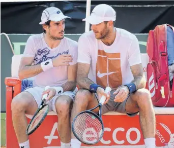  ?? ADRIÁN QUIROGA-AAT ?? En pareja con Del Potro, Guido Pella hará hoy su debut en dobles en la Copa Davis.