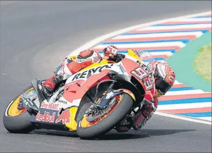  ?? FOTO: GETTY ?? Marc Márquez ha salido siempre desde la pole en el GP de Argentina y va camino de su quinta vez hoy (la Q2 desde 20.35 horas)