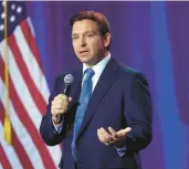  ?? SCOTT OLSON/GETTY ?? Gov. DeSantis questioned the possible indictment of Trump.