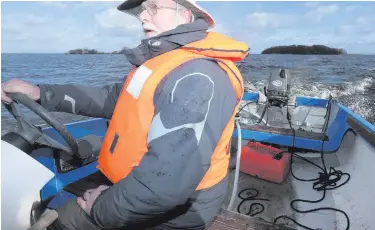  ??  ?? Peter McClelland who has been the warden of Coney Island on Lough Neagh since 1998