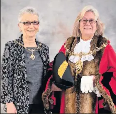  ??  ?? Pictured, the new Mayor of Charnwood Coun Christine Harris (right) who will be supported by Mayoress Cynthia Bradley-Stevenson (left).