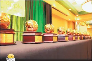  ?? COURTESY OF GOLDENAPPL­ENM.ORG ?? Golden Apple Awards will be handed out to seven elementary school teachers from across the state during a luncheon in April 2019.