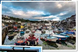  ??  ?? SUBLIME: Langdale Valley in Cumbria, top, and the harbour at Mevagissey in Cornwall, above. Left: Wainrights Inn in Cumbria