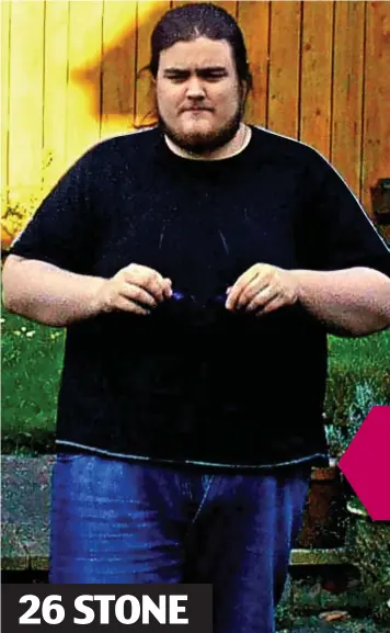  ??  ?? 26 STONE
Bloated: Rick Snowdon had a 56in waist. ‘I don’t blame anyone but myself,’ he says