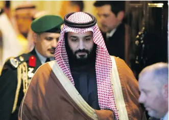  ?? LUKE MACGREGOR/BLOOMBERG ?? The scuttling of the Aramco IPO is a major blow to Saudi crown prince Mohammed bin Salman, and his Vision 2030 program, which aims to transform Saudi’s oil-dependent economy.