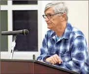  ?? Adam Cook ?? Georgetown Drive resident Bill Will addresses Catoosa County officials during the Jan. 21 Board of Commission­er’s meeting regarding much-needed road repairs within the Stonebrook­e subdivisio­n.
