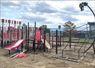  ?? NEWS PHOTO BRENDAN MILLER ?? The city is repurposin­g this Viking ship from the Big Marble Go Centre for a new playground in Tower Estates Park. It’s one of three playground­s the city is replacing this summer.