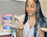  ??  ?? Med student Kamilah Evans uses social media to talk about women’s health and has scored deals with Tampax in the process.