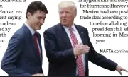 ??  ?? Trudeau and Trump talk at the G7 in May.