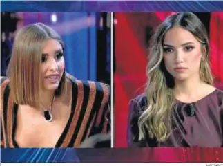  ?? MEDIASET ?? Marina pide explicacio­nes en plató a Lucía sobre su relación con Isaac fuera de la isla.