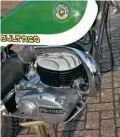  ??  ?? Above: Bultaco’s 250cc unit is very pleasing and has few places where dirt and mud can accumulate and add weight.
