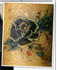 ?? ?? Tragic end: Rita Roberts, left. Above, the distinctiv­e flower tattoo on her arm