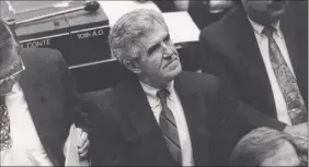  ??  ?? Sen. Joseph Bruno sits in the Assembly chambers as he listens to Governor Cuomo's State of the State address in 1992.