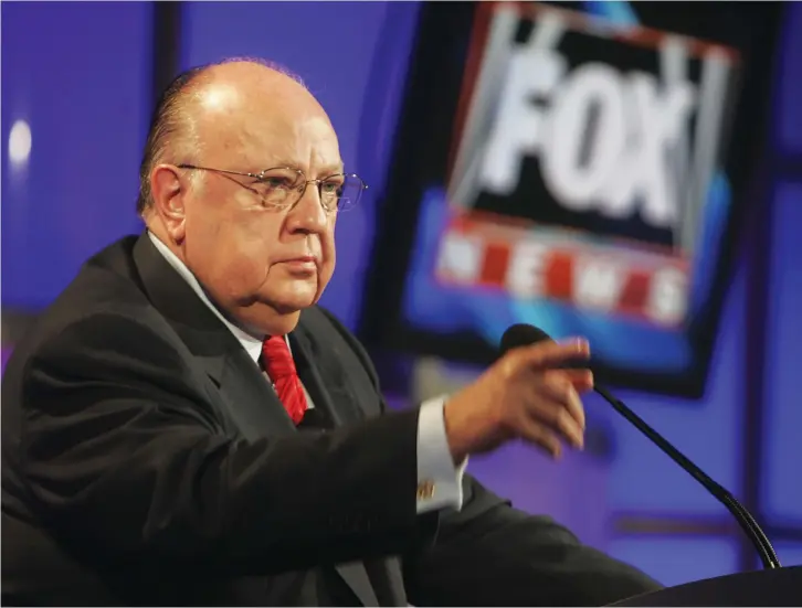  ??  ?? ROGER AILES, the late former chairman and CEO of Fox News and Fox Television Stations, answers questions at the Television Critics Associatio­n summer press tour in 2006.