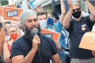  ?? RENÉ JOHNSTON TORONTO STAR ?? NDP Leader Jagmeet Singh campaigns Saturday in Toronto.