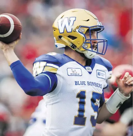  ?? JEFF McINTOSH/THE CANADIAN PRESS ?? Matt Nichols has averaged just 229 yards in seven starts this season.